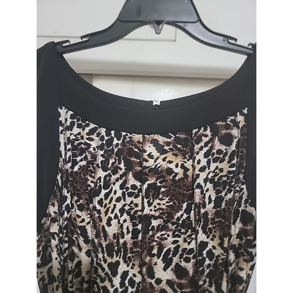 Glamour Collection Animal Print Leopard Dressy Dress Size 16 - Picture 4 of 9